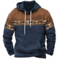 Men's Hooded Sweatshirt American Flag Print Long Sleeve Pullover Sweatshirt Vintage Tribal Aztec Graphic Hoodie Tops