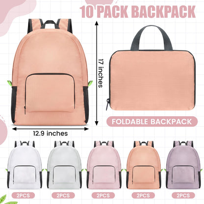 Jexine 10 Pcs Backpacks in Bulk 16.5 Inches Back Pack Basic Backpack for Adult Lightweight Outdoor Travel Book Bags(Sunny Pastel)