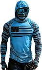 Sun Protection Shirts for Men UPF 100+ Long Sleeve Hoodie with Mask Shirts | Camouflage Outdoor Fishing Tees Cooling Raglan Shirts