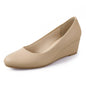 Ankis Black Nude Silver Gold Wedges for Women, Low Heel Women's Wedge Comfortable Closed Toe Women Pumps Dress Shoes -2Inch
