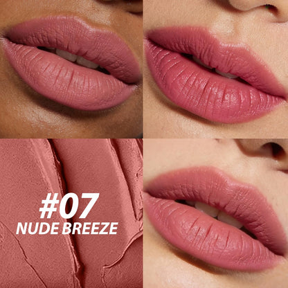 12Pcs Velvet Matte Lipstick Set, Nude to Dark Shades, Long-Lasting,Color A | Highly pigmented matte color, smooth creamy glide, waterproof wear, nude-to-dark tones, ideal for daily makeup or gifting