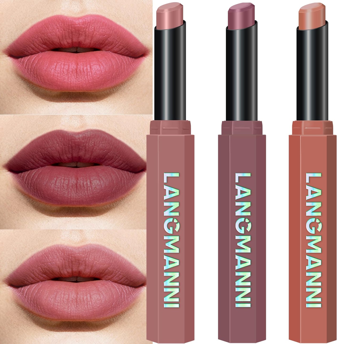 12Pcs Velvet Matte Lipstick Set, Nude to Dark Shades, Long-Lasting,Color A | Highly pigmented matte color, smooth creamy glide, waterproof wear, nude-to-dark tones, ideal for daily makeup or gifting