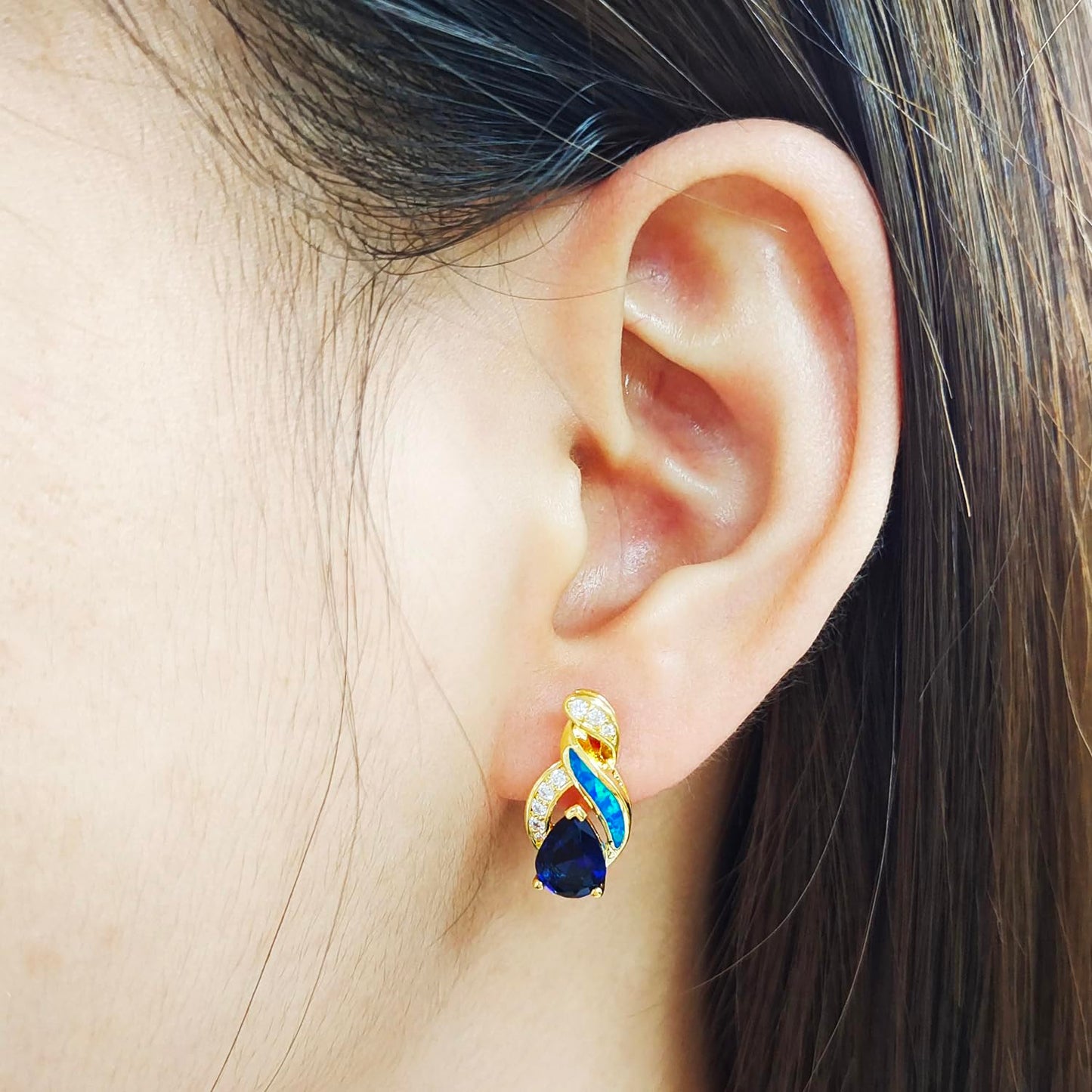 Jewelry Sets Australian Created Opal Necklace Earrings Jewelry for Mom