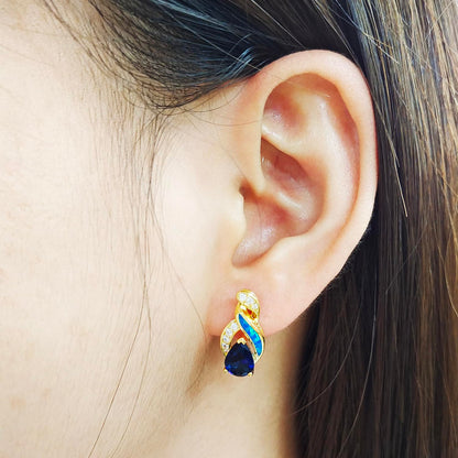 Jewelry Sets Australian Created Opal Necklace Earrings Jewelry for Mom