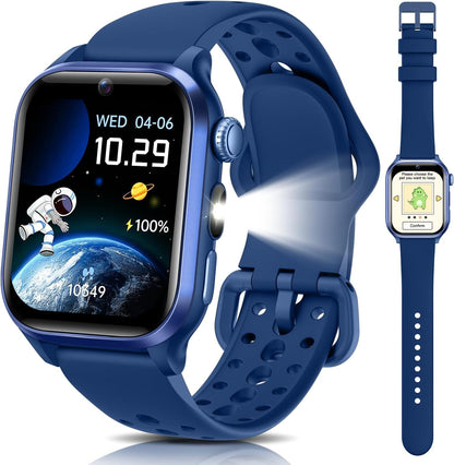 RUXINGX Kids Smart Watch No APP, 1.52" Smart Watch for Kids with Camera,Puzzle Games,Heart Rate, Sleep Monitor,Music Player,Pedometer,Fitness Trackers Smartwatch for Girls Boys Teens 3-12(Blue)