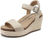 Women's Orthopedic Wedge Sandals: Arch Support Genuine Leather Platform Espadrilles - Comfortable Open Toe Casual Summer Sandals
