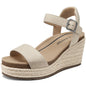 Women's Orthopedic Wedge Sandals: Arch Support Genuine Leather Platform Espadrilles - Comfortable Open Toe Casual Summer Sandals