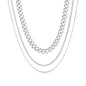 3PCS Gold Necklaces for Women,Chunky Statement Gold Plated Necklace Stack Layered Sterling Silver Herringbone Chains for Women Dainty Trendy Silver Chains Stacked Jewelry Gifts