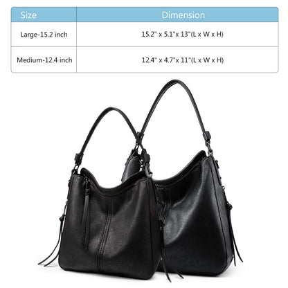 Realer Hobo Crossbody Bags for Women Designer Faux Leather Hobo Handbags Retro Large Size Shoulder Bag Bucket Purse
