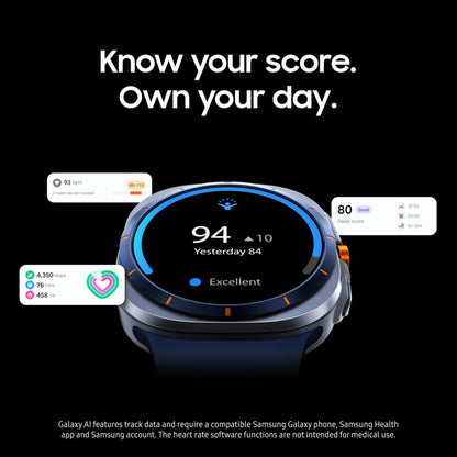 Samsung Galaxy Watch Ultra (2025), Titanium Gray, 47mm, LTE Smartwatch | Titanium Casing, Advanced Sleep Coaching, Running Coach, Energy Score, Heart Rate Tracking, GPS, [US Version, 2 Yr Warranty]