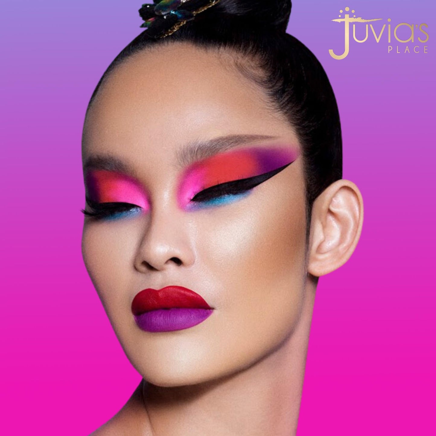 Juvia's Place Palette The Warrior - Warm Golds, Browns & Bronzes, Shades of 9, Warm and Neutral Palette, Pigmented Makeup Palette Eye Color & Shine