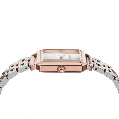 Roberto Marino RM1982 Women’s Luxury Watch Rectangular Gold – Japanese Quartz Movement, Vintage Stainless Steel Design, Silver Dial, Elegant Dress Timepiece, 3ATM Water Resistant – Reloj para Mujer