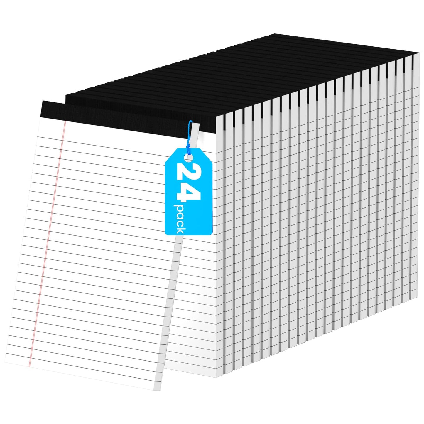 12 Pack Notepads 5x8, Small Legal Pads Narrow College Ruled, 30 Sheets/Pack, Perforated Notebook - White Note Pads for School, Memo, Note Taking, Teacher & Office Supplies, Writing Pads of Paper