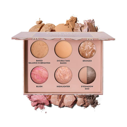 LAURA GELLER Baked Icons Complete Full Face Palette, Light | All-in-One Makeup Palette with Baked Foundations, Blush, Bronzer, Highlighter, Eyeshadows | Coverage for Mature Skin | Travel-Friendly