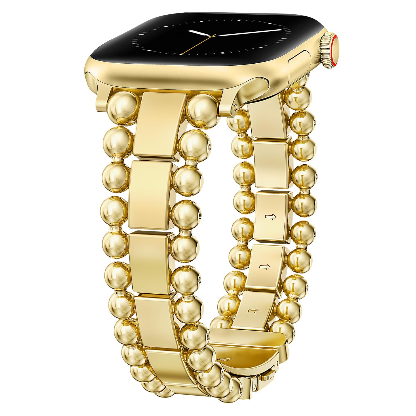 TOYOUTHS Beaded Bracelet Compatible with Apple Watch Bands 38/40/41/42/44/45/46/49mm Women, Dressy Fancy Stainless Steel Metal Elegant Jewelry Strap for iWatch Series 11 10 9 8 7 6 5 4 Ultra/SE 3 2 1