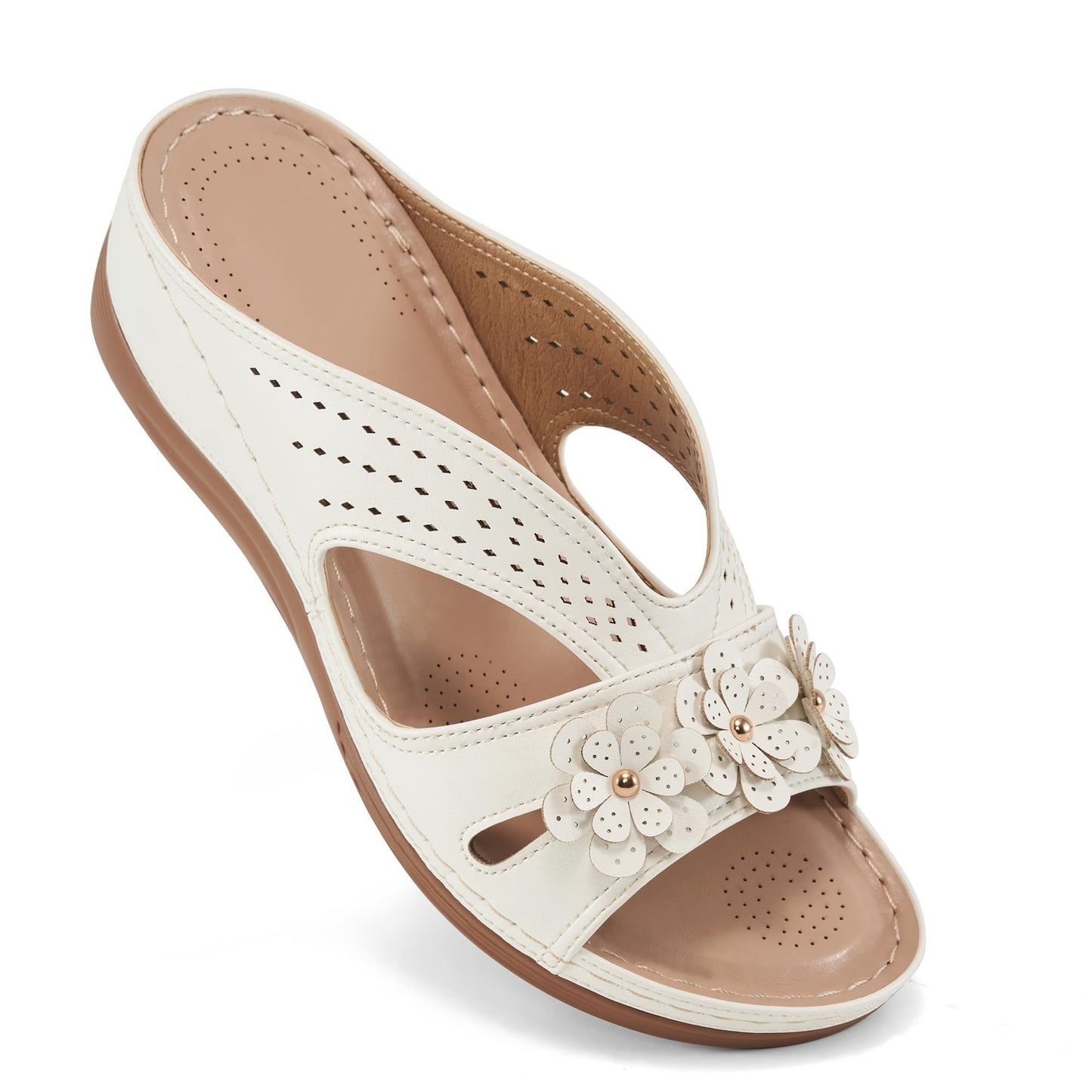 Sandals for Women Wedge Shoes: Slip On Dressy Summer Comfortable Slides Sandals 2026 Casual Memory Foam Platform Shoes