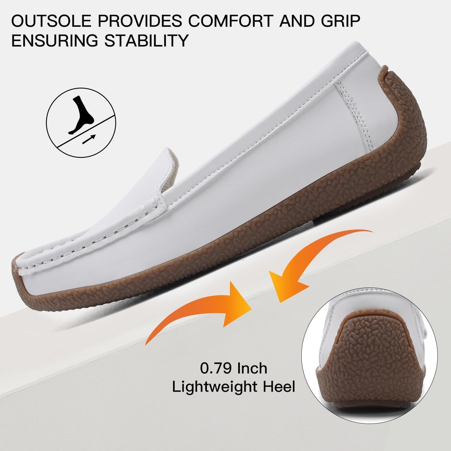 Women's Comfortable & Lightweight Leather Loafers Slip-Ons Driving Walking Mocs Boat Shoes Cute Business Casual Dress Shoes Work Flats for Women