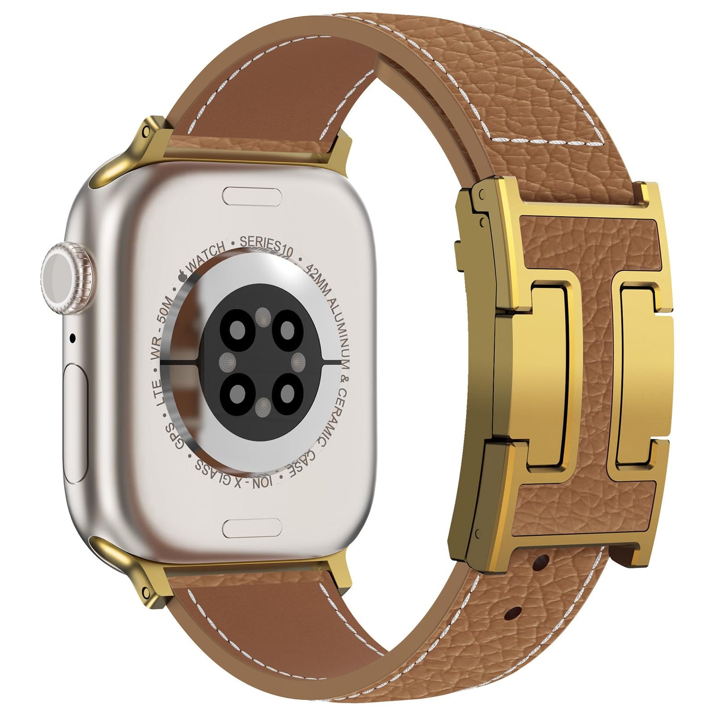 Leather Magnetic Watch Band Compatible with Apple Watch Ultra Band 49mm 46mm 45mm 44mm 42mm 41mm 40mm 38mm Replacement Strap for Women Men iWatch Ultra 3/2/1/SE3/Series 11/10/9/8/7/6/5/4/3/2/1