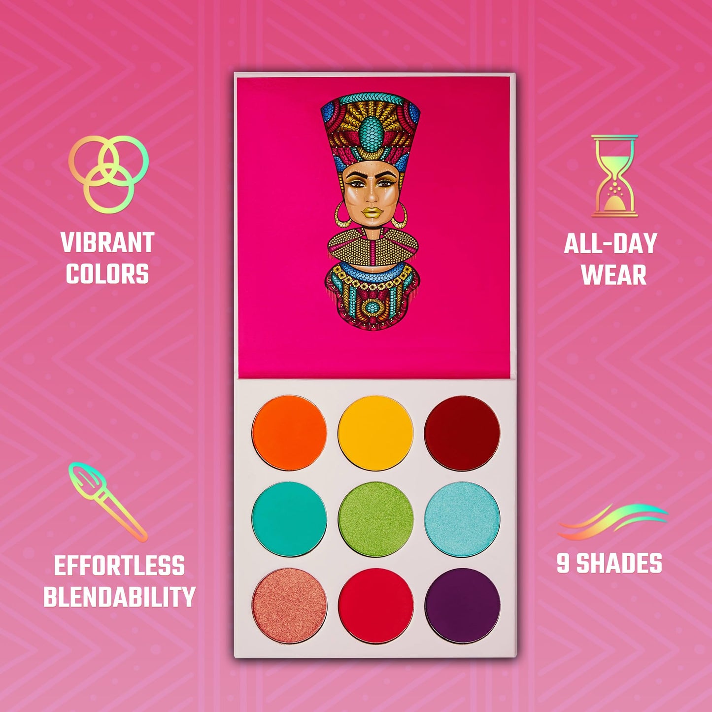 Juvia's Place Palette The Warrior - Warm Golds, Browns & Bronzes, Shades of 9, Warm and Neutral Palette, Pigmented Makeup Palette Eye Color & Shine
