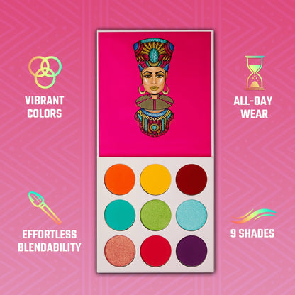 Juvia's Place Palette The Warrior - Warm Golds, Browns & Bronzes, Shades of 9, Warm and Neutral Palette, Pigmented Makeup Palette Eye Color & Shine