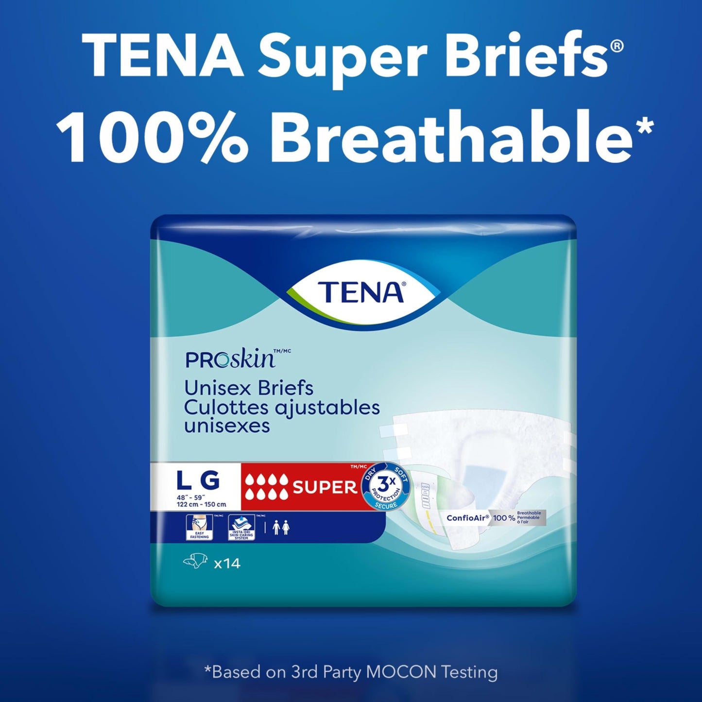 TENA Proskin Incontinence Super Briefs, Adult Diapers, Super Absorbency, Bladder Leaks Control, Large, 56 count