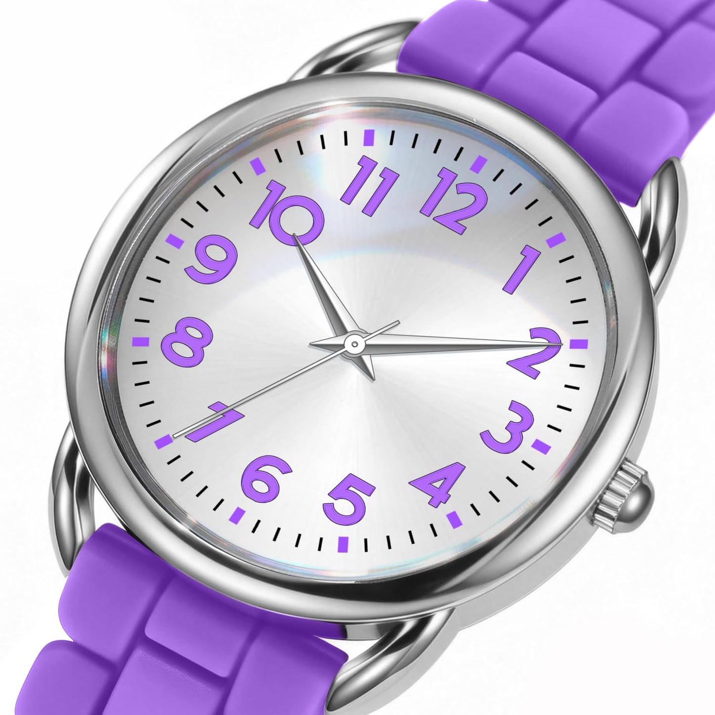 Bisley 35MM Watches for Women Big Face Easy Reader Silicone Strap Water Proof