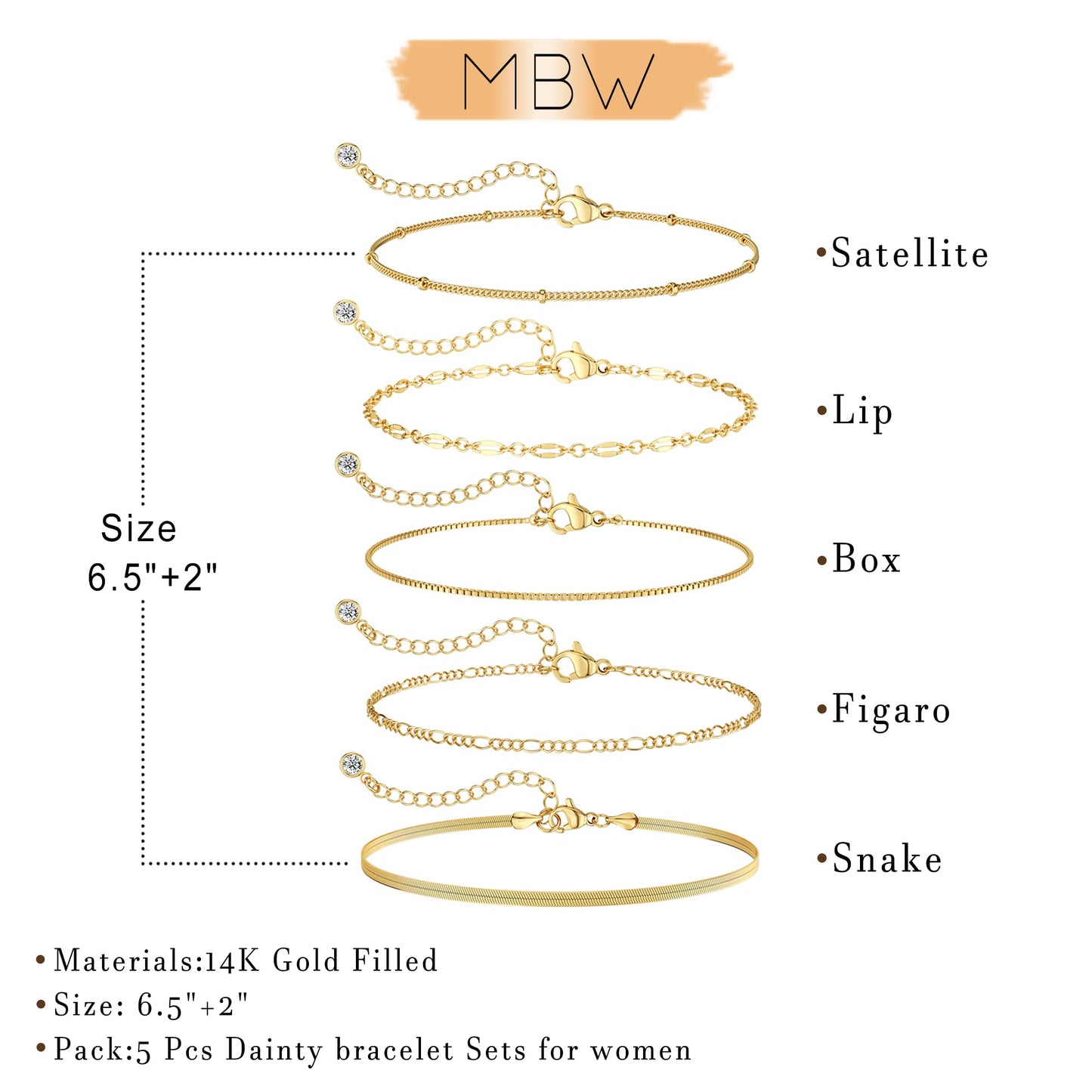 Dainty Simple Gold Bracelets for Women, Stackable Satellite Paperclip Lip Bracelet Set Tiny Lip Dot Chain Box Link for Handmade Gift Minimalist Cute Trendy Jewelry Gold Accessories for Women