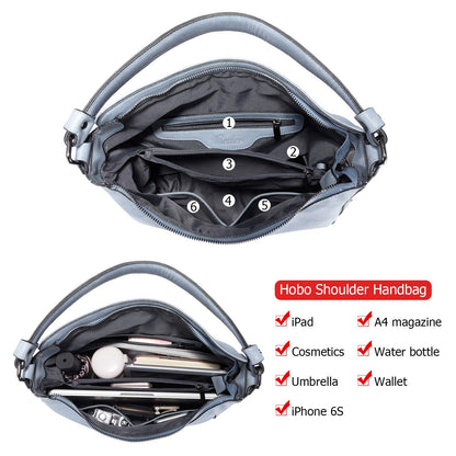 Realer Hobo Crossbody Bags for Women Designer Faux Leather Hobo Handbags Retro Large Size Shoulder Bag Bucket Purse