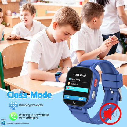 Smart Watch for Kids, 4G Kids Smartwatch with GPS Tracker Calling (Blue) | WIFI/Voice/Video Chat/SOS/SMS-receiving IP68 Waterproof Pedometer Camera Alarm Safe Zone Smartwatch Gift for Boys Girls 4-12