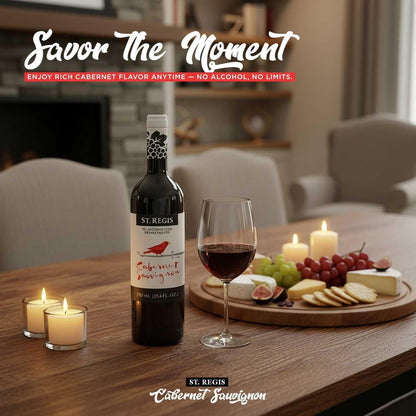 ST. REGIS Non-Alcoholic Cabernet Sauvignon, 25.4 Fl Oz (2 Pack) - Low Calorie, Low Sugar - Fruity & Spicy Rich Flavor from Spain