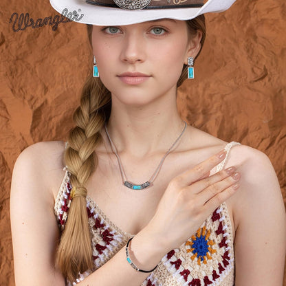 Wrangler Couture Turquoise Jewelry for Women, Western Jewelry Necklace | 14K Gold & Silver Plating, Silver Jewelry Necklace, Country Jewelry with Gift Box