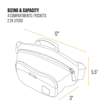 Carhartt Classic Adjustable Sling Bag, Durable, 600-Denier Water Resistant Hip Pack