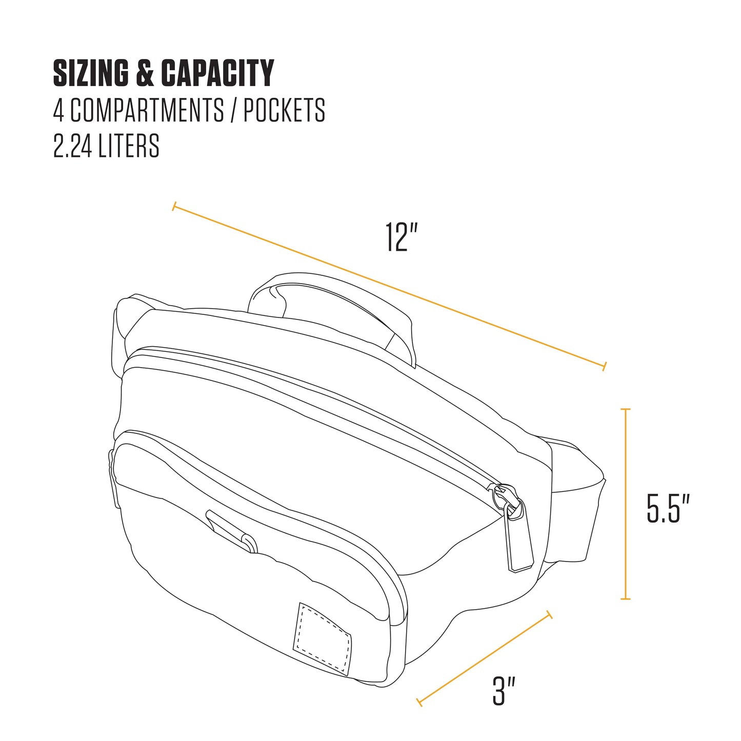 Carhartt Classic Adjustable Sling Bag, Durable, 600-Denier Water Resistant Hip Pack