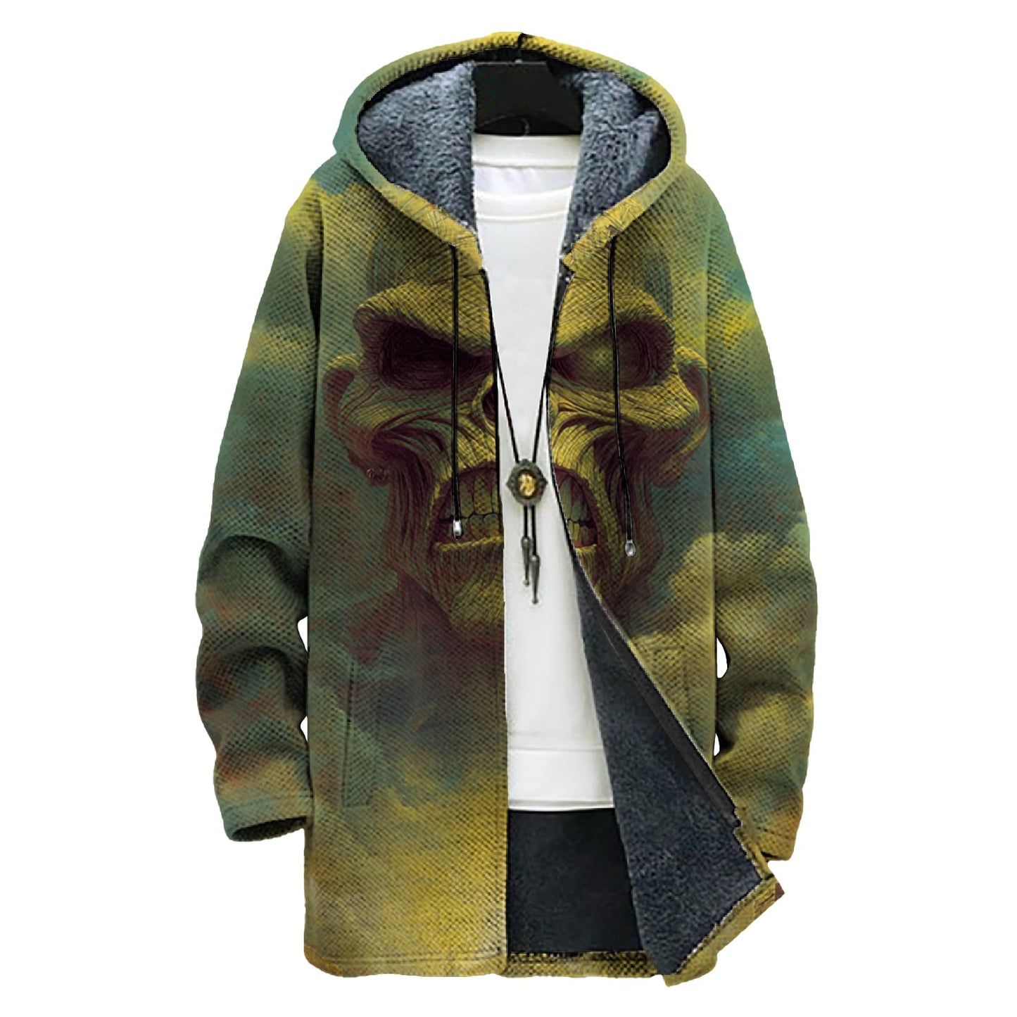 domirica Mens Hooded Cardigan Japanese Art Zip Up Long Sleeve Sweater Hoodie Dragon Print Coat with Pockets