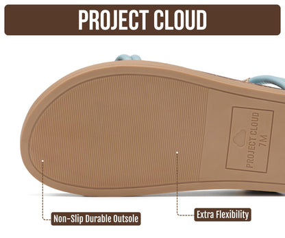 Project Cloud Summer Slides for Women 2026 with Plush and Soft Insole Womens Sandals Comfortable - Non-Slip and Lightweight Sandals Women Footwear