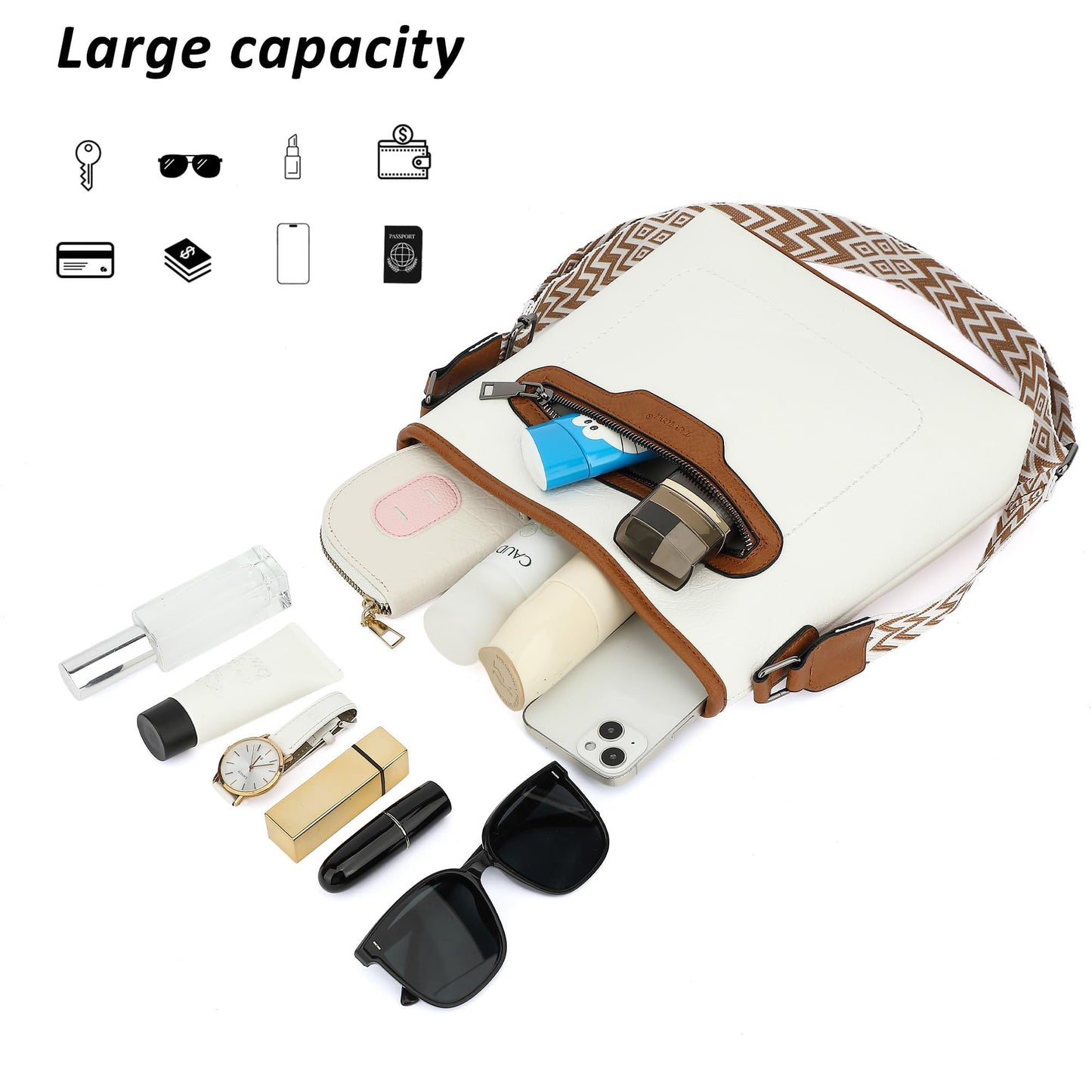 TANTOMI Crossbody Bags for Women Casual Crossbody Purses for Women Travel Shoulder Bag Handbags with Adjustable Strap