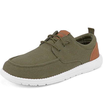 ASITVO Mens Wide Canvas Loafers Slip on Big Size Walking Shoes Width Toe Box Casual Dress Shoes