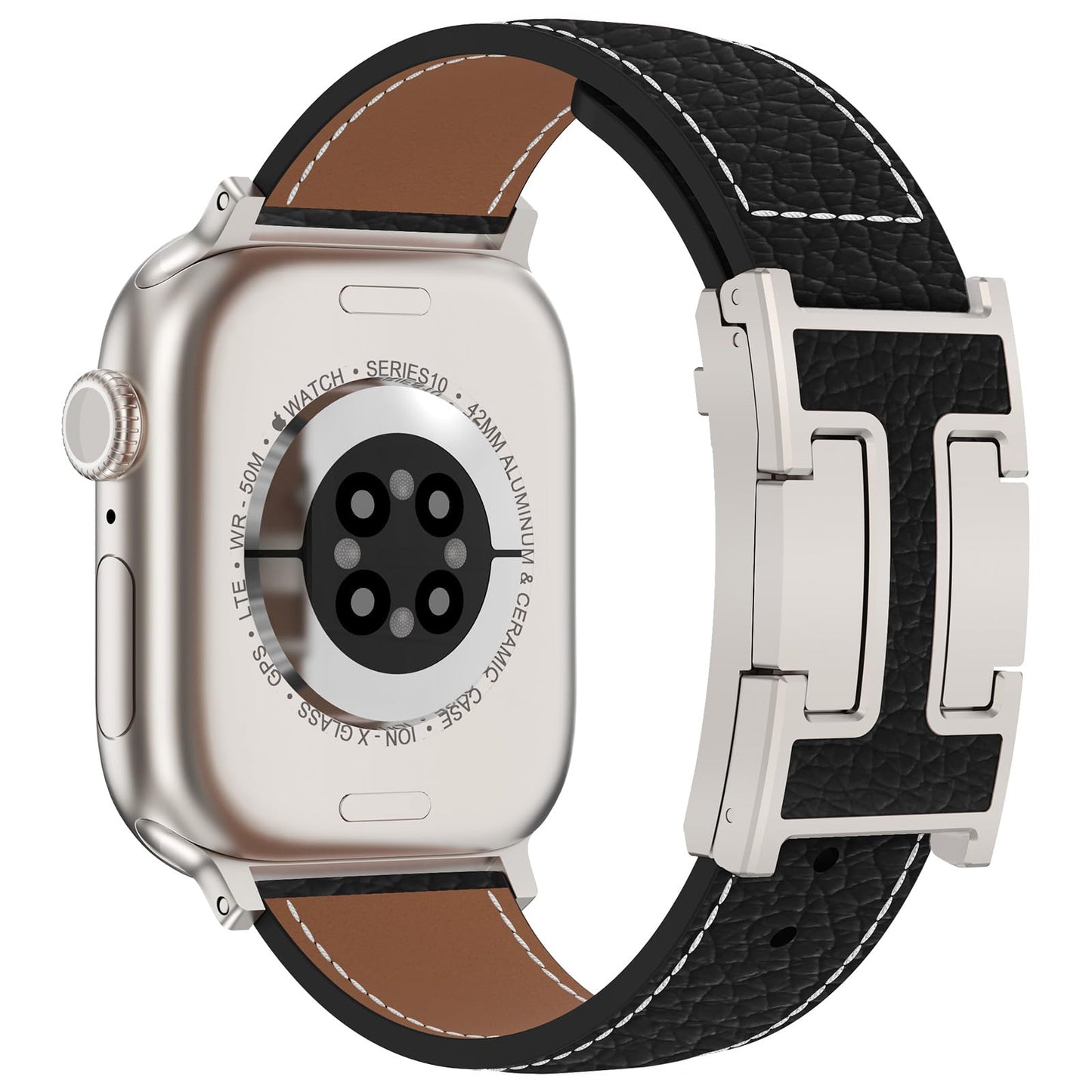 Leather Magnetic Watch Band Compatible with Apple Watch Ultra Band 49mm 46mm 45mm 44mm 42mm 41mm 40mm 38mm Replacement Strap for Women Men iWatch Ultra 3/2/1/SE3/Series 11/10/9/8/7/6/5/4/3/2/1