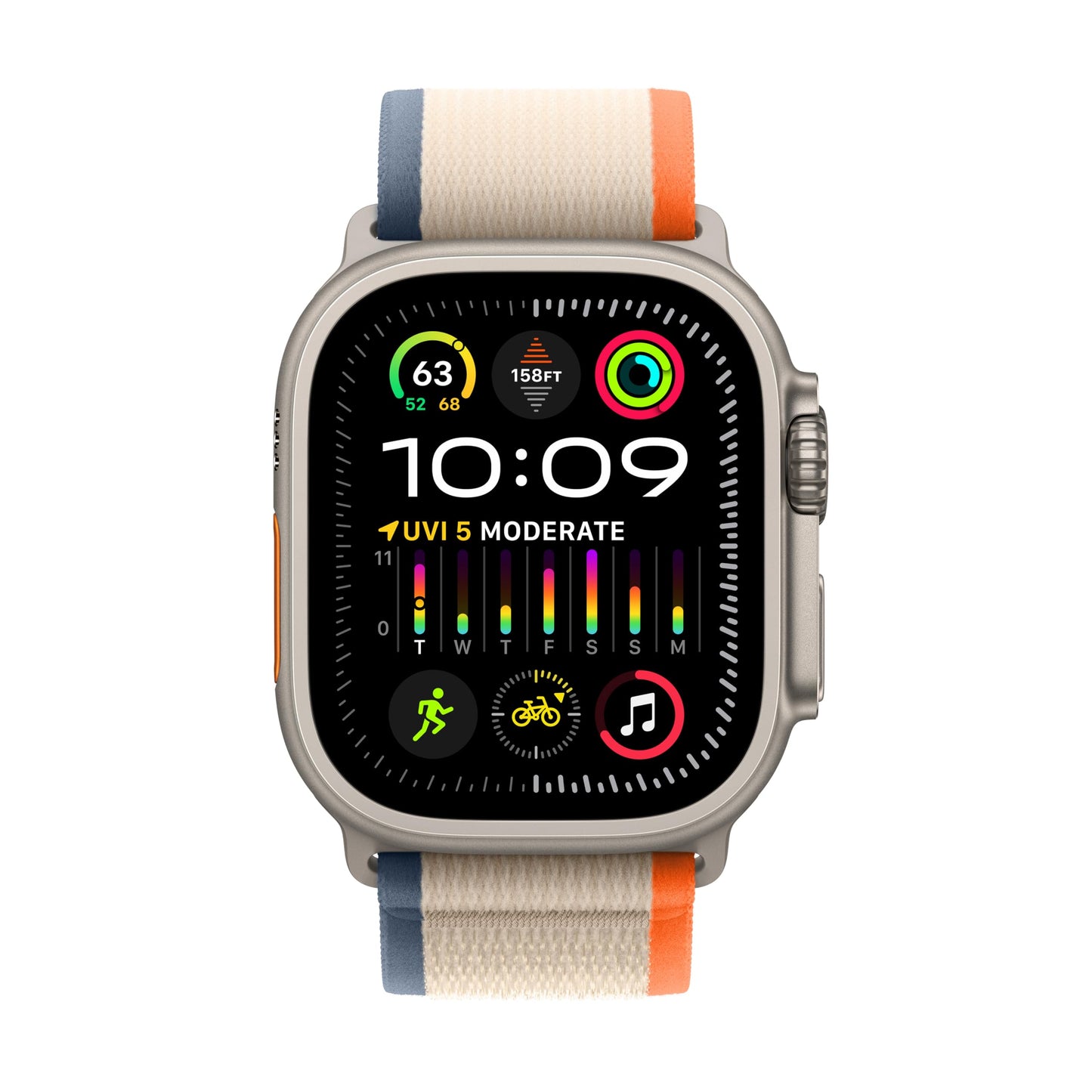 Apple Watch Ultra 2 [GPS + Cellular, 49mm] - Titanium Case with Blue Ocean Band, One Size (Renewed)