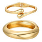 Chunky Gold Bangle Bracelets for Women Trendy 14K Gold Plated Cuff Bracelets Stack, Dainty Gold Bracelet Sets Non Tarnish Fashion Jewelry Gift