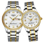 NIBOSI Watches for Couples Diamond Luxury Men and Women His and Hers Pair Watch Set Husband Wife Valentines Matching Wrist Watch Wedding Gifts Day Date Waterproof Quartz Analog