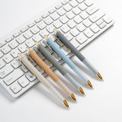 Linbsunne Ballpoint Pens Black Medium Point 1mm with Super Soft Grip Ball Point Pen for Men Women Retractable(style2, 12 pcs)