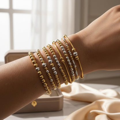 14K Gold Plated Pearl Beaded Cross Bracelets Stack Set for Women,Stretch Boho Colorful Christian Beads Ball Jewelry Friendship Summer Trendy Gift