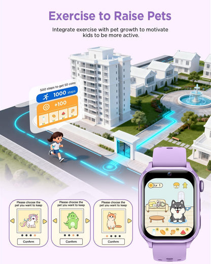 RUXINGX Kids Smart Watch No APP, 1.52" Smart Watch for Kids with Camera,Puzzle Games,Heart Rate, Sleep Monitor,Music Player,Pedometer,Fitness Trackers Smartwatch for Girls Boys Teens 3-12(Blue)