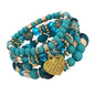 Women Beaded Bracelet Set | Colorful Boho Stackable Trendy Design with Crystal Accents Multilayer Bangle Bracelet | Fashion Stretch Braclets Jewelry for Women