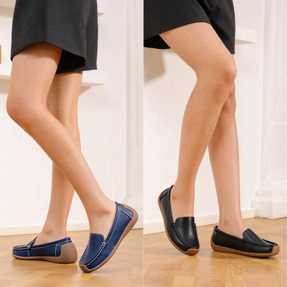 Women's Comfortable & Lightweight Leather Loafers Slip-Ons Driving Walking Mocs Boat Shoes Cute Business Casual Dress Shoes Work Flats for Women