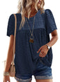 Falechay Womens Summer Tops Crewneck Short Sleeve Shirts Casual Chiffon Blouses Flowy Lace Hem Boho Clothing Trendy 2026