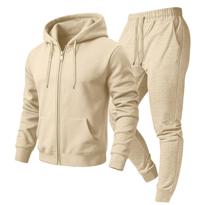 Jogger Sweatpants Matching Outfit For Men 2 Piece Sweat Suits Full Zip Up Hooded Tracksuit Soft Fleece Set