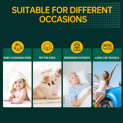MILDPLUS Disposable Bed Pads 40"X40" 50pcs Extra Large Pee Pads for Incontinence 140 Gram Heavy Duty Super Absorbent Underpads Waterproof Chucks Pads for Adults, Elderly or Pets [100x100CM]