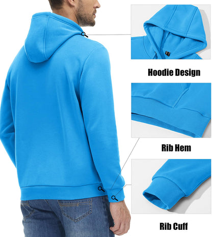 MAGCOMSEN Men's Active Hoodies Fleece Lined Sweatshirts Casual Athletic Workout Pullover With Kangaroo Pocket